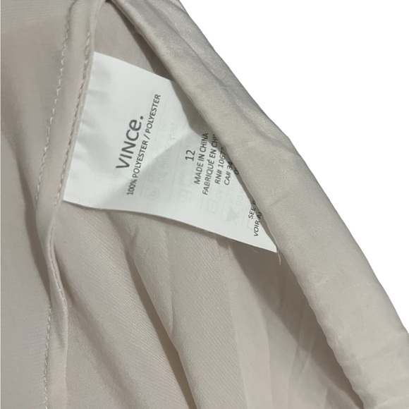 Vince Womens Long Sleeve Surplice Crew Neck Top Blouse Light Gray Ivory - Picture 5 of 6